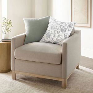 Becky Cameron - Jacobean Pattern Cotton Throw Pillow Cover With Pi Gray